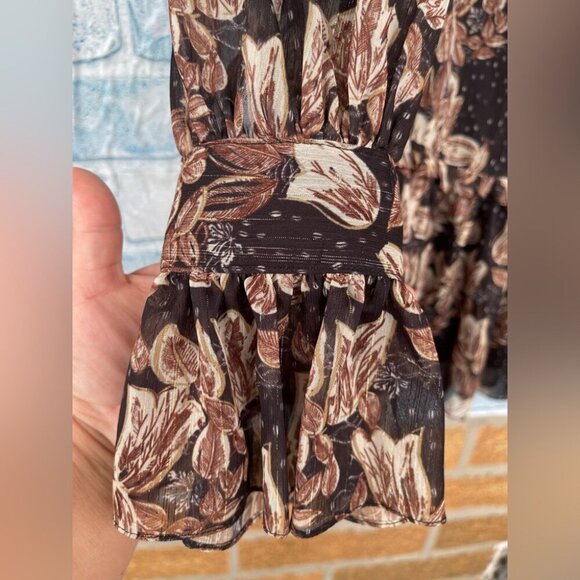 ARIAS NEW YORK METALLIC RUFFLE MINI DRESS SIZE 4 - Picture 5 of 13